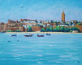 102. View of Rabat, Morocco, 1999<br>
Oil on canvas, 15.5" x 19.5" (40 x 50 cm)