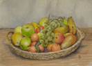119. Basket with Fruit, 2006<br>
Watercolor, 11" x 15" (27 x 38 cm)