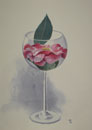 124. Rose in a Glass, 2005<br>
Watercolor, 13" x 9.5" (32 x 24 cm)