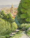 5. Boboli Garden, Florence, 2002<br>
Watercolor, 15.5" x 11.5" (40 x 29 cm)
