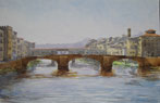 14. Trinity Bridge, Florence, 2004<br>
Watercolor, 12" x 18" (30 x 45 cm)