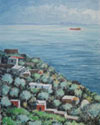 86. View on Lazzaro, Stromboli, 1999<br>
Oil on canvas, 19.5" x 15.5" (50 x 40 cm)