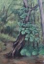 1106. A Lonely Chestnut Tree, 2010<br>Oil on Canvas, 27" x 19" (70 x 50 cm)
