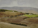 973. Tuscany, Val dOrcia, 2007<br>
Watercolor - 10.5 x 15 (28 x 38 cm)