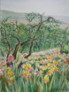 1008. Florence, The Garden of Iris, 2008<br>
Watercolor - 15 x 11 (37 x 27 cm)