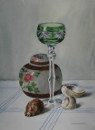 1093. Still-life with a Crystal Glass, 2010<br>Watercolor, 14" x 10" (36 x 26 cm)